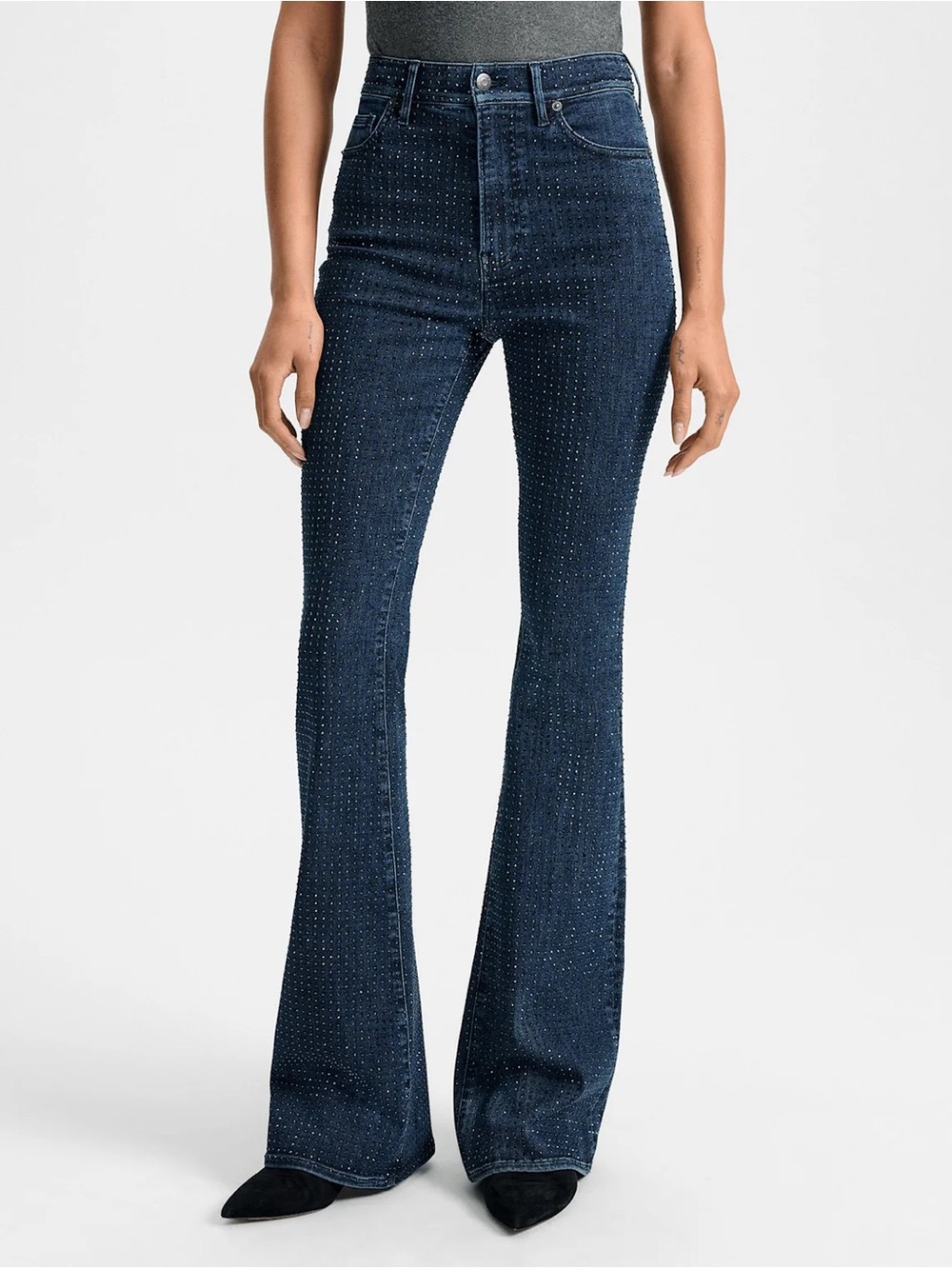 Veronica Beard Beverly Rhinestone Skinny-Flare Jean - Picture 3 of 14